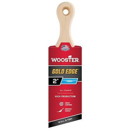 Wooster 2" Angle Sash Soft, Gold CT Polyester Bristle, Paint Brush, Wood Handle 5235